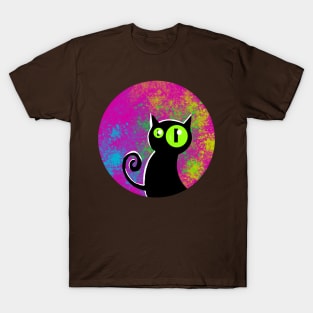 Black Cat Green eyes T-Shirt